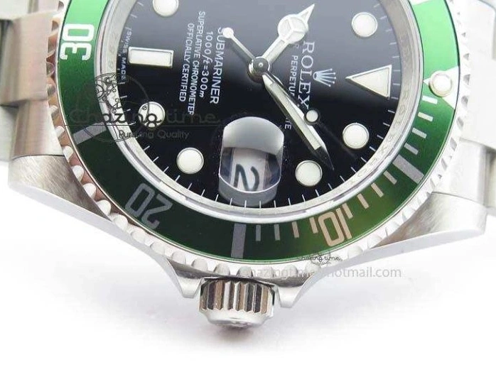 0204 SoftTouch Submariner 16610LV SS Green Metal Bezel JF 1:1 Best Edition Black Dial On SS Bracelet SH 3755